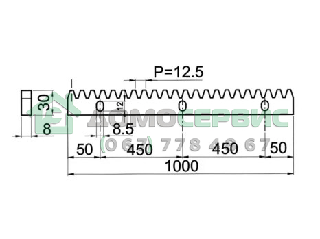 Рейка зубчатая стальная Steelon